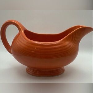 Fiestaware Large Red Orange Gravy Boat Creamer Pitcher Vintage HLC Fiesta